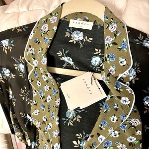 Sandro Floral Silk Blouse. Small